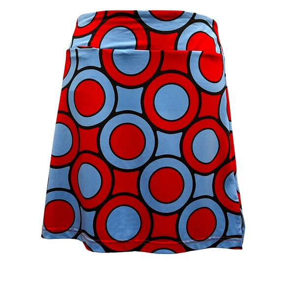 Golftini Geo Print Pull-on Stretchy Skort, Blue Red, L - Picture 1 of 8